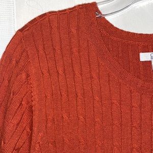 NWT Croft & Barrow XXL orange crew neck, cable knit sweater